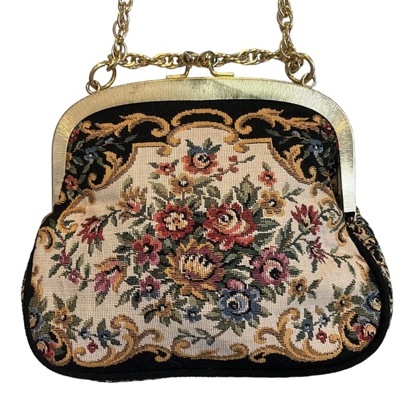Vintage 60s Walborg mini floral tapestry evening bag - Picture 3 of 14